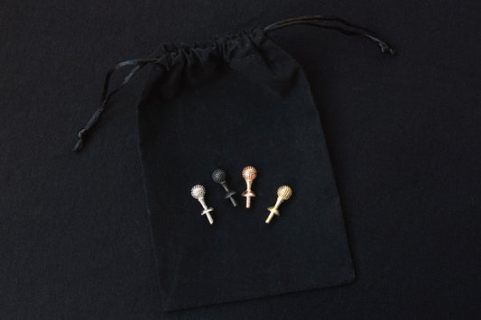 Metal Golf Pegs and Velvet Sack