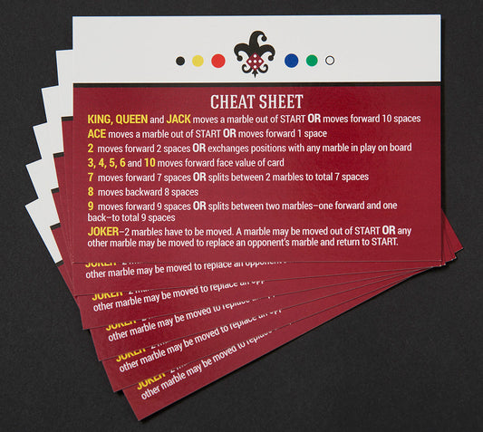 Marbles & Jokers Cheat Sheets