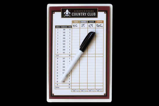 Dry Erase Golf Scorecard and Dry Erase Marker