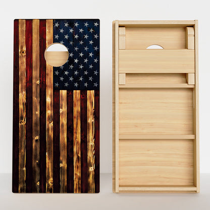 Rustic American Flag Professional Cornhole Boards