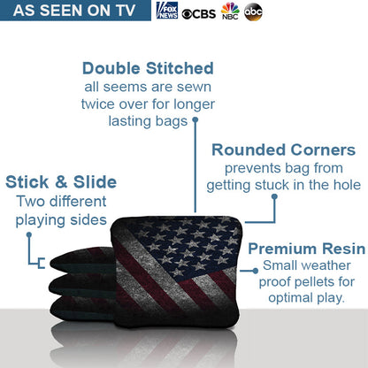 American Flag Dark Fade Cornhole Bags