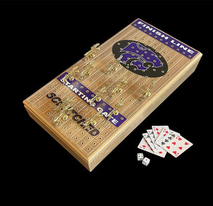 Kansas State University Deluxe Walnut Horseracing Game