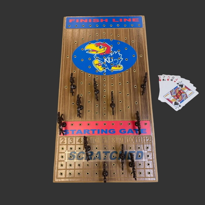 University of Kansas Deluxe Walnut Horseracing Game-BACKORDER thru 1/12/26