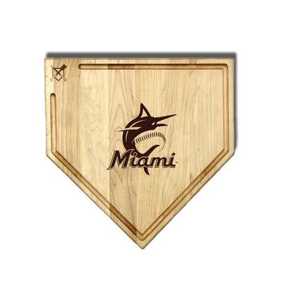 Miami Marlins Home Plate Cutting Boards | Multiple Sizes | Multiple Designs