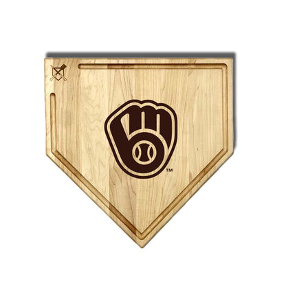 Milwaukee Brewers Home Plate Cutting Boards | Multiple Sizes | Multiple Designs