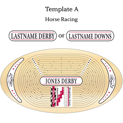 Custom Oval Horseracing Game- Walnut