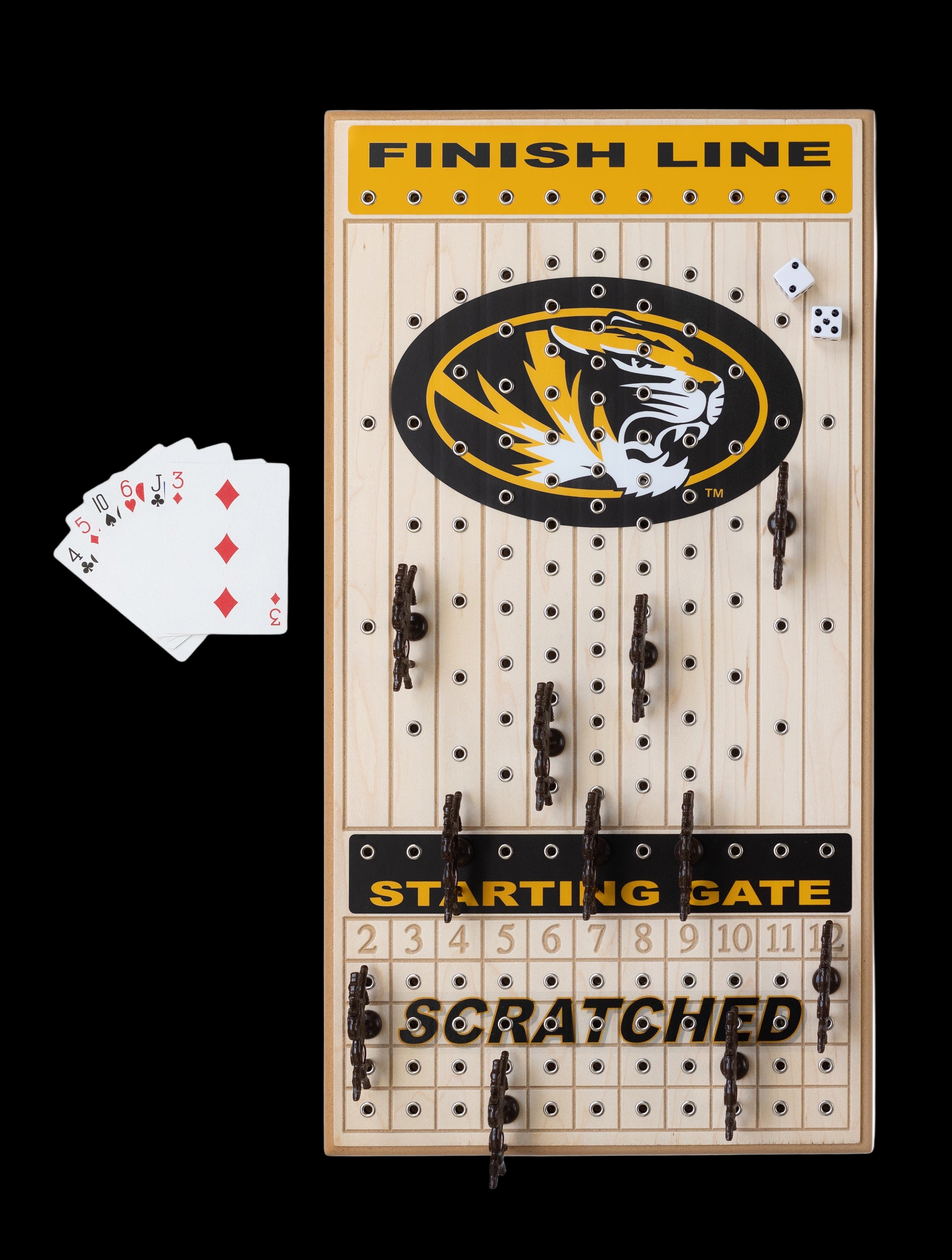 MIZZOU Deluxe Maple Horseracing Game – Across The Board Game