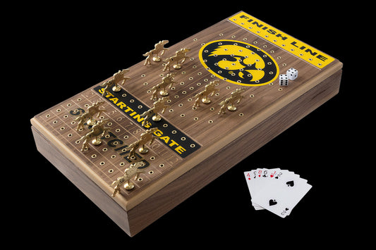 University of Iowa Deluxe Walnut Horseracing Game