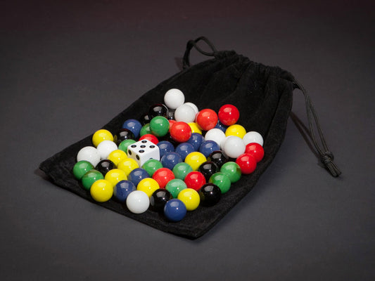 Aggravation / Chinese Checkers Marbles and Velvet Sack